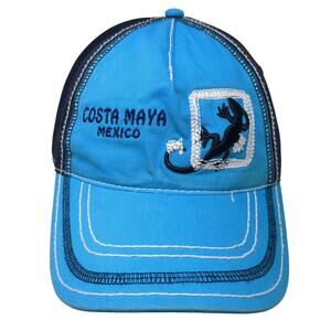 Costa Maya Mexico Slideback 5 Panel Cap Blue One Size Embroidered Dkps Gorras